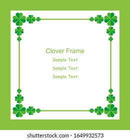 Rectangular cloverleaf frame with a flat style on a white background. Vector illustration.