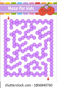 Maíz de color rectangular. Juego para niños. El laberinto gracioso. Educación desarrollando hoja de trabajo. Actividad. Rompecabezas para los niños. Caricatura. Dificultad lógica. Ilustración vectorial.