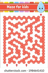 Maíz de color rectangular. Juego para niños. Una buena gota. El laberinto gracioso. Educación desarrollando hoja de trabajo. Actividad. Rompecabezas para los niños. Caricatura. Dificultad lógica. Ilustración vectorial.