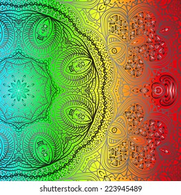 Rectangular colorful ornament for design