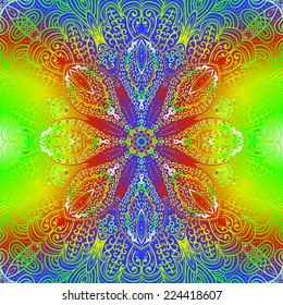 Rectangular colorful ornament for design