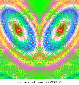 Rectangular colorful ornament for design