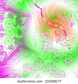 Rectangular colorful ornament for design