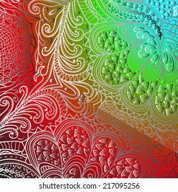 Rectangular colorful ornament for design and background