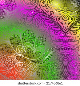 Rectangular colorful ornament for design and background