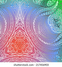 Rectangular colorful ornament for design and background