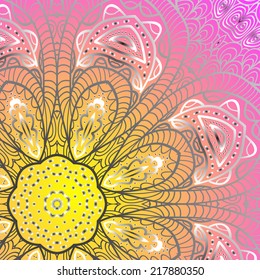 Rectangular colorful ornament for design and background