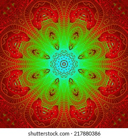 Rectangular colorful ornament for design and background