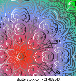Rectangular colorful ornament for design and background