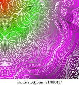 Rectangular colorful ornament for design and background