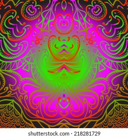 Rectangular colorful ornament for design and background