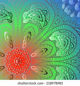 Rectangular colorful ornament for design and background