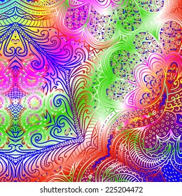 Rectangular colorful ornament for design and background