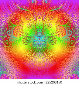 Rectangular colorful ornament for design and background