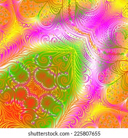 Rectangular colorful ornament for design and background