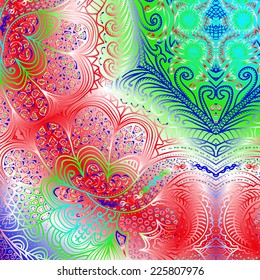 Rectangular colorful ornament for design and background