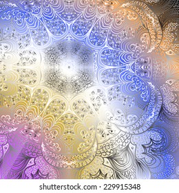 Rectangular colorful ornament for design and background