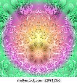 Rectangular colorful ornament for design and background