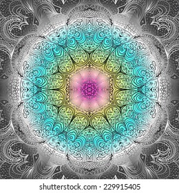 Rectangular colorful ornament for design and background