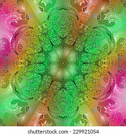 Rectangular colorful ornament for design and background