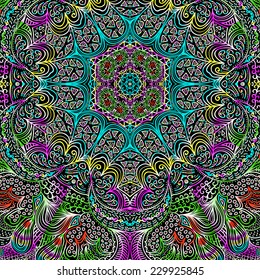 Rectangular colorful ornament for design and background