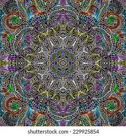 Rectangular colorful ornament for design and background