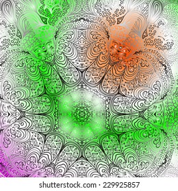 Rectangular colorful ornament for design and background