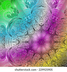 Rectangular colorful ornament for design and background