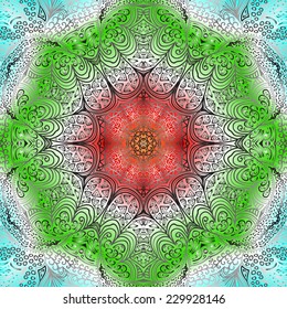 Rectangular colorful ornament for design and background