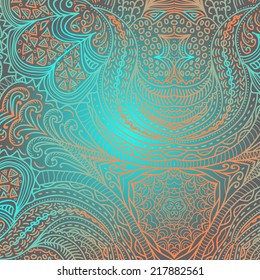 Rectangular colorful ornament on a blue background