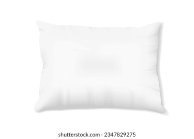 Rectangular comfortable and soft pillow on white background.