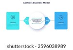 Rectangular comparison diagram divided into 2 parts. Concept of business model with two options to choose or select. Modern flat infographic vector illustration for data visualization, presentation.