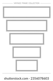 Rectangular Decorative Vintage Frame Set Isolated On A White Background. Vector Illustration. 