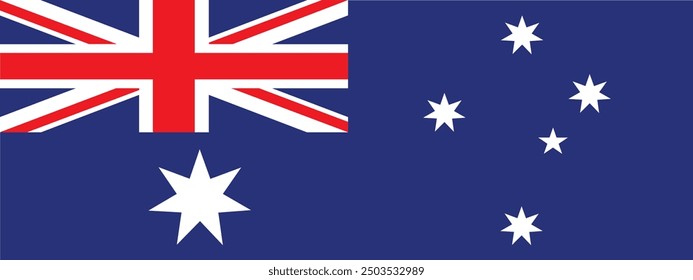 Diseño rectangular de la bandera de Australia, bandera nacional del diseño e ilustración del Vector australiano 