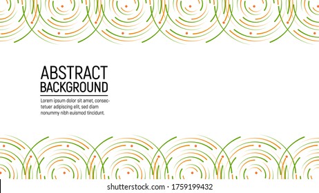 Rectangular design template with circular gradient lines elements. Template in a simple abstract style for web, letterhead and cover template for banner, gift cards, flyers.