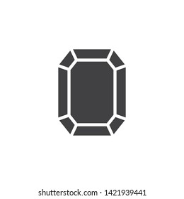 Rectangular diamond vector icon. Gem, gemstone filled flat sign for mobile concept and web design. Diamond cut glyph icon. Symbol, logo illustration. Vector graphics