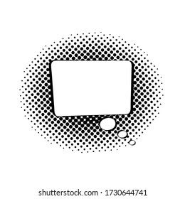 Rectangular empty speech balloon flat icon vector isolated.
