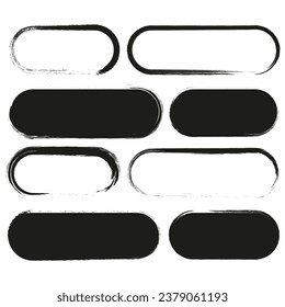 Rectangular exclusive figures. Long vertical frames. Brush rectangles of different sizes.
