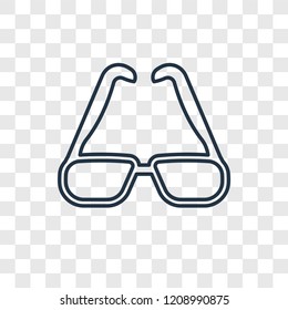 Rectangular eyeglass frame concept vector linear icon isolated on transparent background, Rectangular eyeglass frame concept transparency concept in outline style