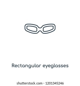 Rectangular eyeglasses concept line icon. Linear Rectangular eyeglasses concept outline symbol design. This simple element illustration can be used for web and mobile UI/UX.