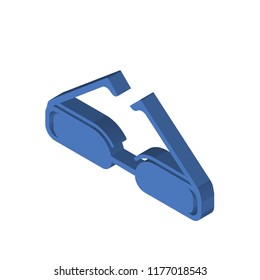 Rectangular eyeglasses isometric left top view 3D icon