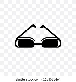 Rectangular eyeglasses vector icon isolated on transparent background, Rectangular eyeglasses logo concept