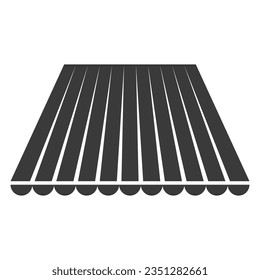 Rectangular fabric awning glyph icon isolated on white background.Vector illustration.
