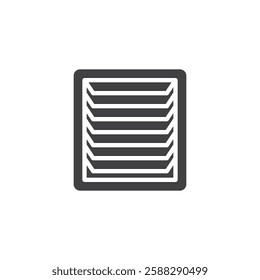 Rectangular filter vector icon. filled flat sign for mobile concept and web design. Air Filter glyph icon. Air distribution symbol, logo illustration. Vector graphics