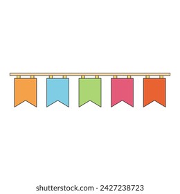 Rectangular flag chain and for party color concept. Birthday, celebration, carnival, anniversary and decoration