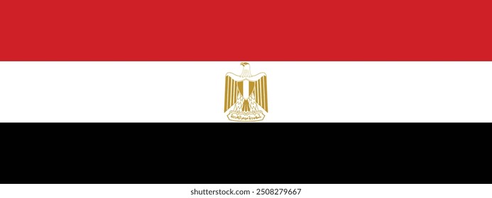 Rectangular flag of Egypt vector design and illustration , National flag of egypt