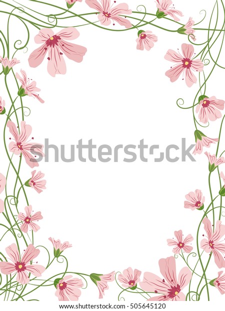 Rectangular Floral Border Frame Template Small Stock Vector (Royalty ...