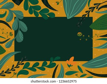 Rectangular floral frame.