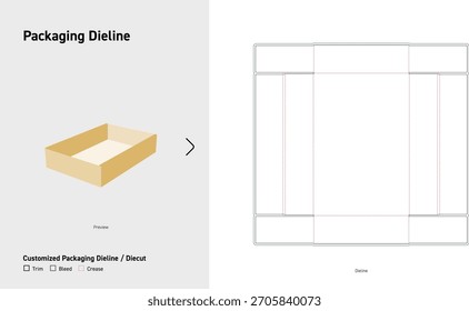Rectangular Folding Sleeve Box Dieline