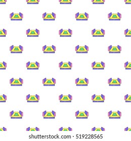 Rectangular football stadium pattern. Cartoon illustration of rectangular football stadium vector pattern for web